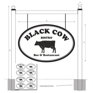 wood sign layout black cow