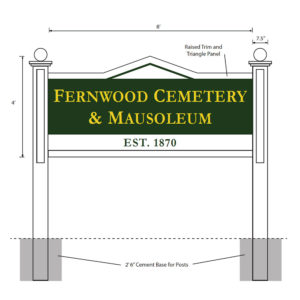 wood sign layout fernwood cemetery